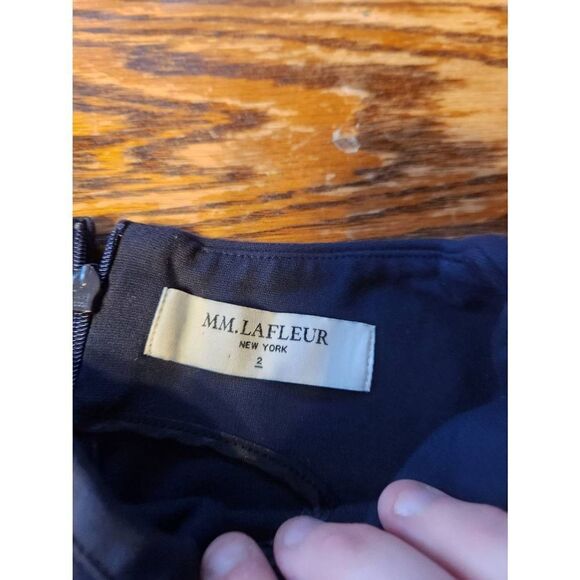 MM Lafleur Lydia Sheath Dress Twisted Straps Galaxy Navy Blue sz 2 - Picture 3 of 5